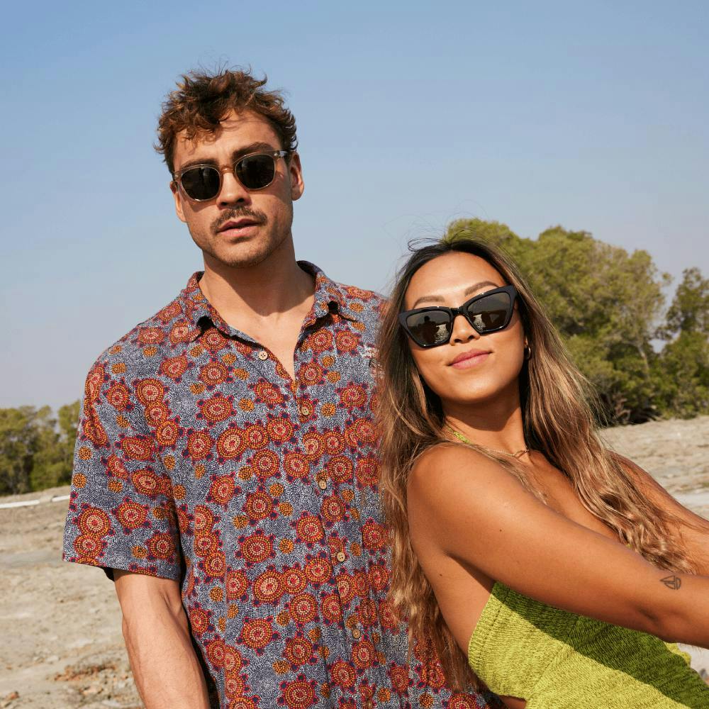 man and woman wearing sunglasses